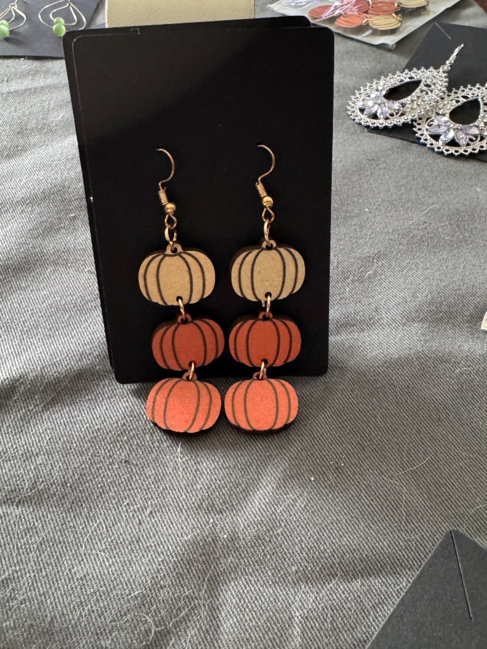 New Pumpkin Earrings on Wires